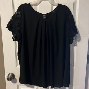 Black lace sleeve blouse